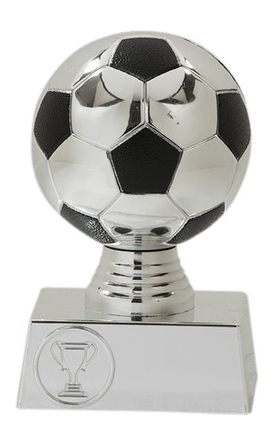 Strieborná plastová futbalová trofej