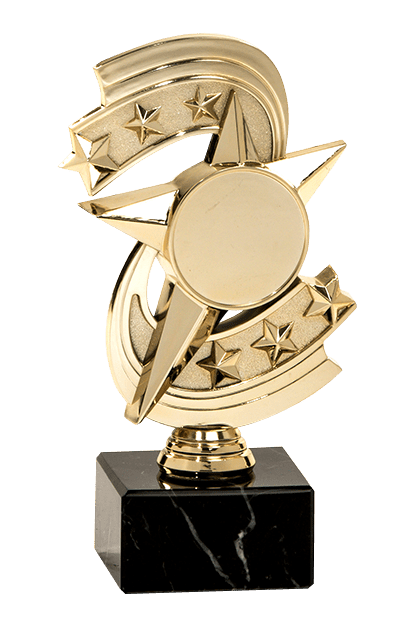 Trofej zlatej farby pre maxi emblém