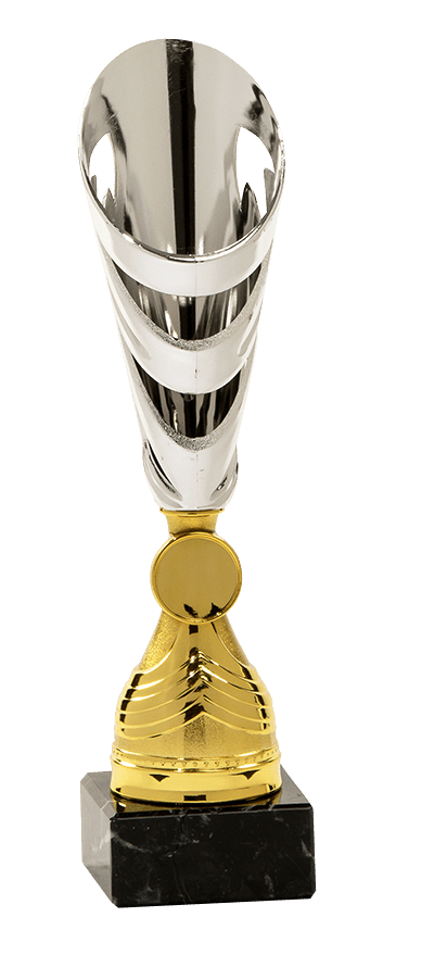 Trofej striebornej farby pre mini emblém