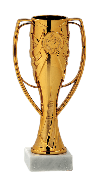 Pohár zlato, striebro, bronz s priestorom na emblém