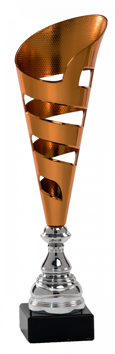 Dizajnový pohár zlato, striebro, bronz.