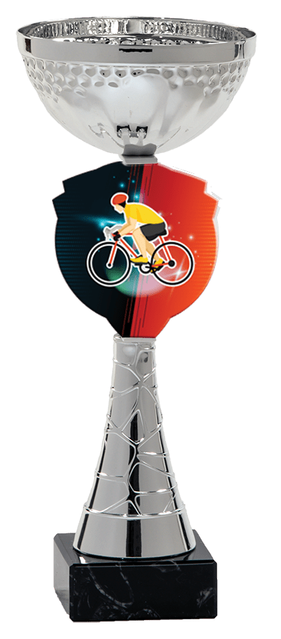 Pohár striebornej farbyPLEXI cyklistika