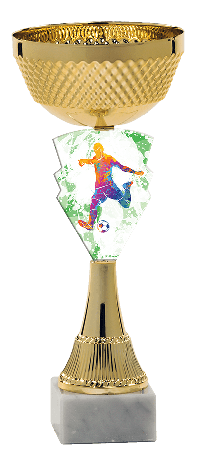 Futbalový pohár zlatej farby
