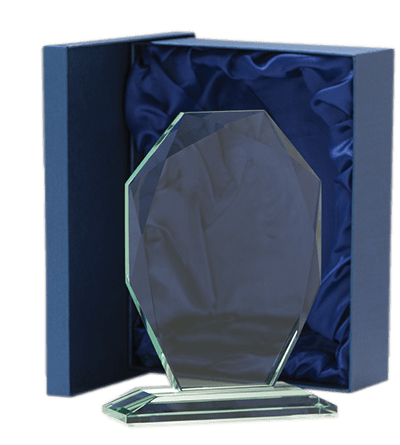 Sklenená trofej v exkluzívnej kazete