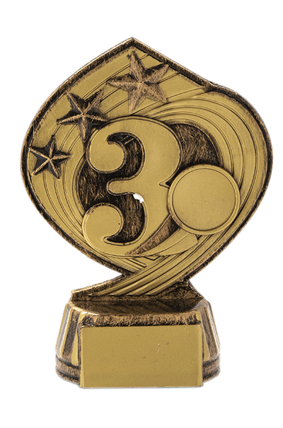 Trofej 3. miesto s miestom pre emblém