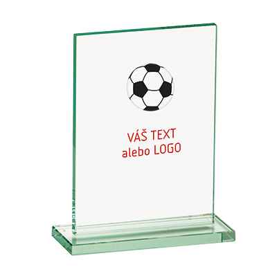 Sklenená futbalová trofej