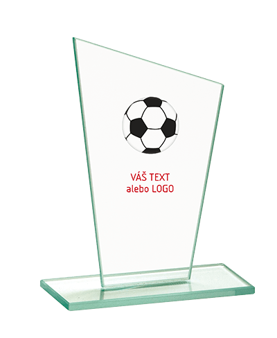 Sklenená futbalová trofej