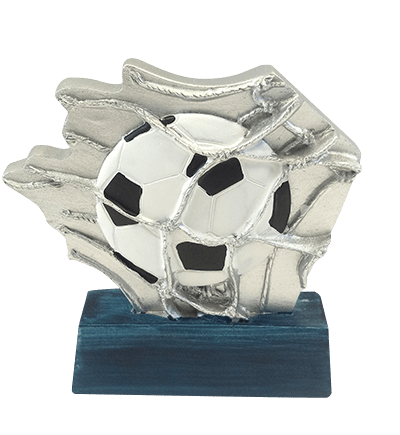 Futbalová trofej lopta v sieti