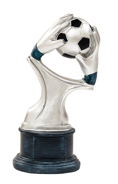 Futbalová figurína , futbalová lopta a rukavice
