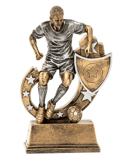 Futbalová figurína s podstavcom na emblém